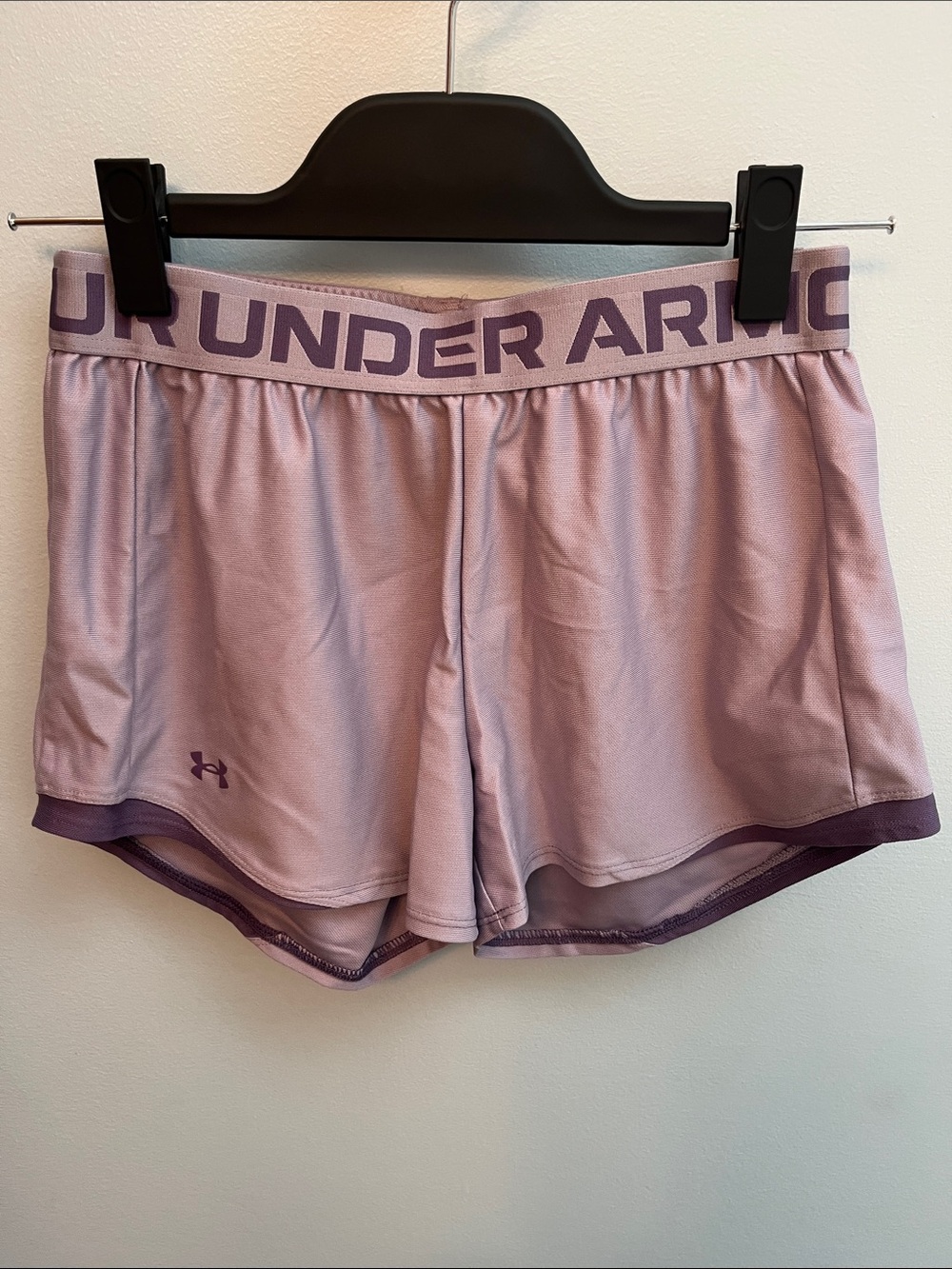 Under Armour Lavender Athletic Shorts with Logo Waistband